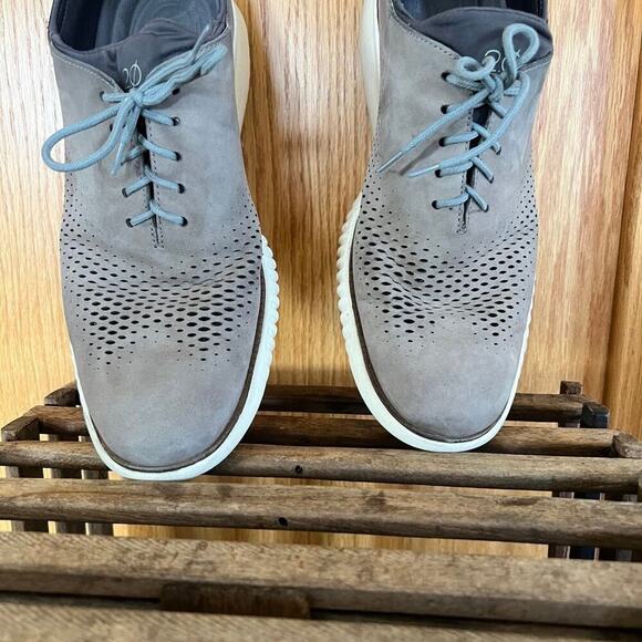 COLE HAAN Zero Grand 2.0, perforated leather gray Men's size 10 1/2 - Picture 5 of 9